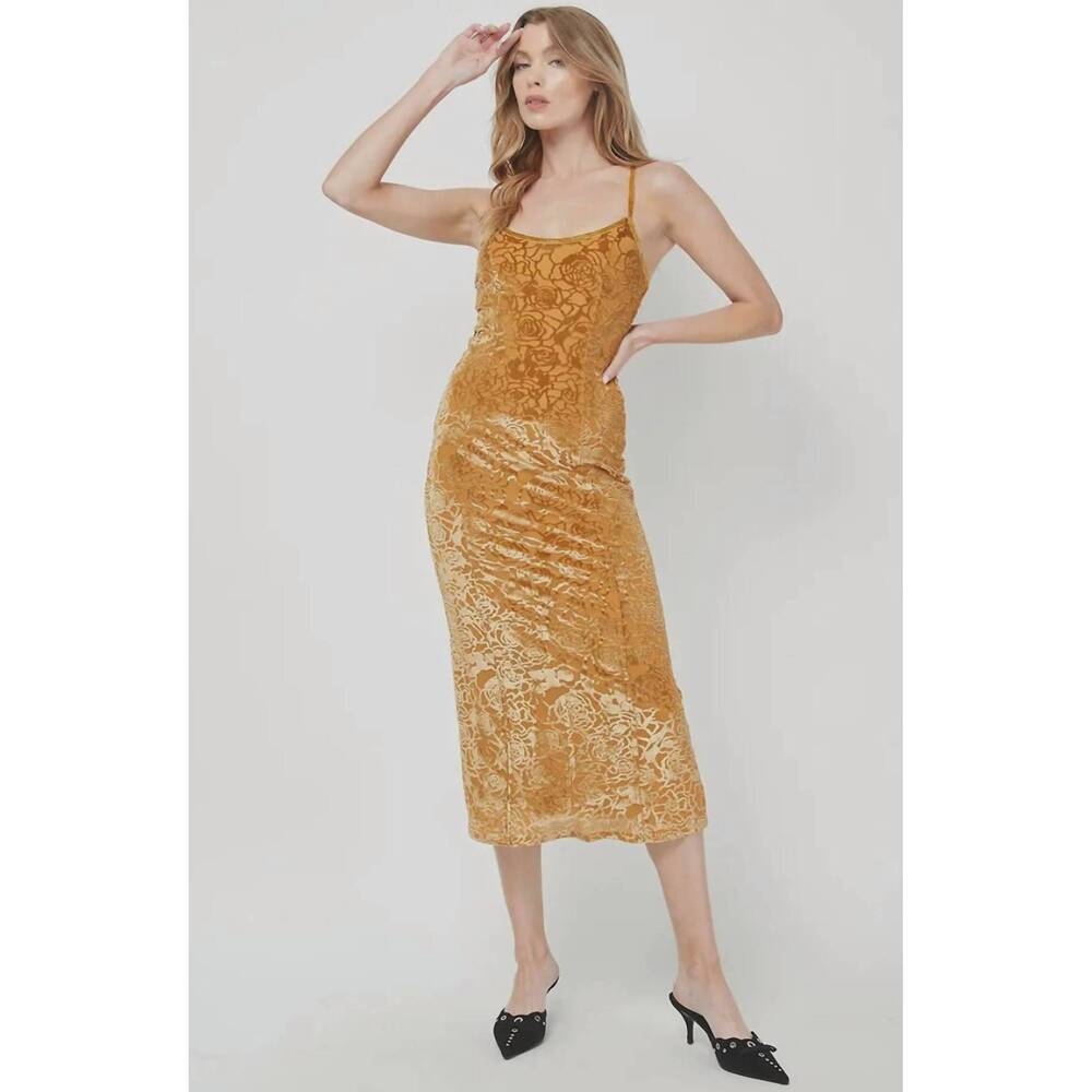 NEW NEEDII burnout cami maxi dress in golden honey